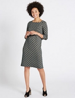 Marks and Spencer  Cotton Rich Jacquard Print Tunic Midi Dress