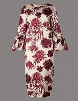 Marks and Spencer  Satin Floral Print Shift Midi Dress