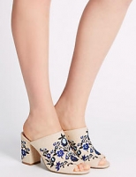 Marks and Spencer  Angular Heel Embroidered Mule Shoes