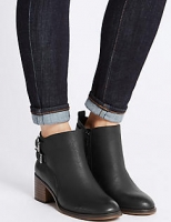 Marks and Spencer  Block Heel Double Buckle Ankle Boots