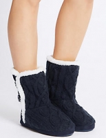 Marks and Spencer  Cable Knit Slipper Boots