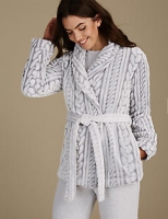 Marks and Spencer  Tie Front Cable Knit Dressing Gown