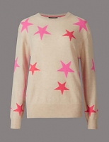 Marks and Spencer  Pure Cashmere Star Print Round Neck Jumper