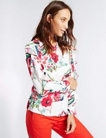 Marks and Spencer  Floral Print Ruffle Split Sleeve Blouse