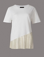 Marks and Spencer  Pure Cotton Metallic Short Sleeve T-Shirt