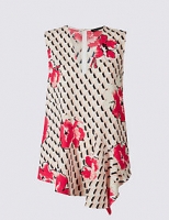 Marks and Spencer  Floral Print Asymmetrical Hem Shell Top