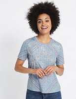 Marks and Spencer  Foil Print Round Neck Short Sleeve T-Shirt