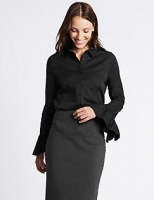 Marks and Spencer  Cotton Rich Frill Cuff Shirt