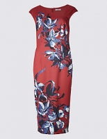 Marks and Spencer  Floral Print Cap Sleeve Bodycon Midi Dress
