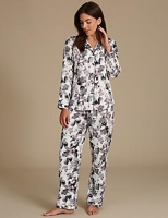 Marks and Spencer  Satin Printed Revere Collar Pyjamas