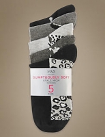 Marks and Spencer  5 Pair Pack Printed Ankle High Socks