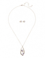 Marks and Spencer  Double Teardrop Pendant Necklace & Earrings Set MADE WITH SW