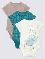 Marks and Spencer  3 Pack Pure Cotton Peter Rabbit Bodysuits