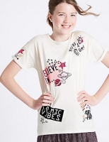 Marks and Spencer  Pure Cotton Short Sleeve Top (3-14 Years)