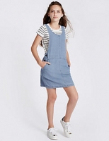 Marks and Spencer  Pure Cotton Denim Dress Outfit with StayNEW (3-14 Years)