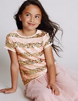 Marks and Spencer  Sequin Stripe Top (3-14 Years)