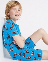 Marks and Spencer  Cotton Printed Short Pyjamas with Stretch (1-16 Years)