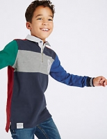 Marks and Spencer  Pure Cotton Colour Block Rugby Top (3-14 Years)