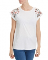 Dunnes Stores  Floral Embroidered T-Shirt