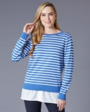 Gallery Stripe Shirt Hem Jumper