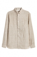 HM   Linen-blend shirt Regular fit