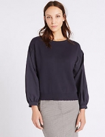 Marks and Spencer  Pure Cotton Poplin Round Neck Jumper