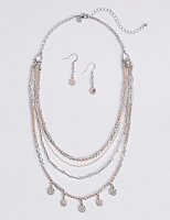 Marks and Spencer  Sparkle Disc Necklace & Earrings Set