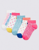 Marks and Spencer  5 Pairs of Trainer Liner Socks with Freshfeet (3-14 Years)