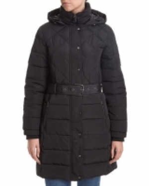 Rib Detail Padded Coat