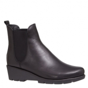 Studio Flexx Leather Low Wedge Boots With Elastic Gusset