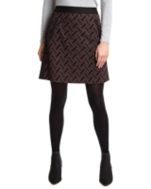 Chevron Ponte Panel Skirt