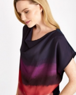 Gallery Ombre Cowl-Neck Top