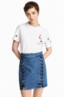 HM   Denim skirt with lacing
