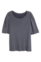 HM   Jersey puff-sleeve top