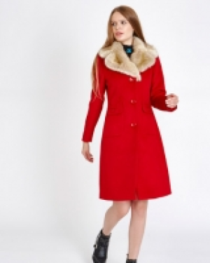 Savida Faux-Fur Collar Coat