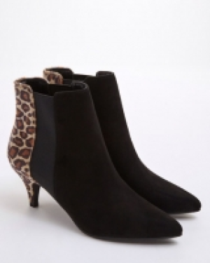 Gallery Kitten Heel Contrast Ankle Boot