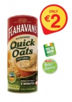 FLAHAVANS Microwaveable Quick Oats 500g ONLY 2