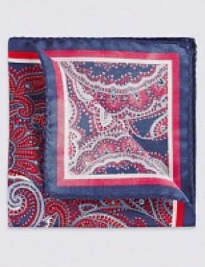 Pure Silk Paisley Print Pocket Square 20.00 €