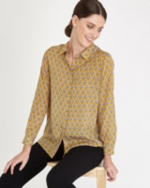 Paul Costelloe Living Studio Art Deco Print Silk Blouse