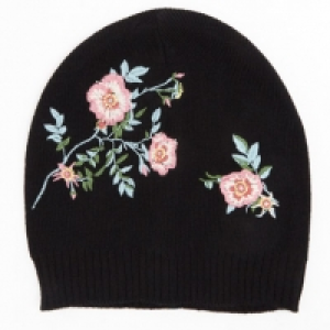 Floral Embroidered Beanie