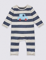 Marks and Spencer  Pure Cotton Car Print Knitted All in One