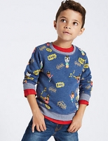 Marks and Spencer  Cotton Rich Printed Sweatshirt (3 Months - 6 Years)