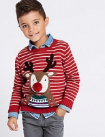 Marks and Spencer  Pure Cotton Reindeer Jumper (3 Months - 5 Years)