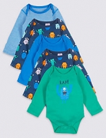 Marks and Spencer  5 Pack Pure Cotton Monster Bodysuits