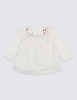 Marks and Spencer  Embroidered Frill Top