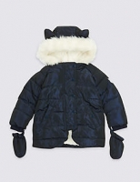 Marks and Spencer  Faux Fur Padded Coat with Ears (3 Months - 7 Years)