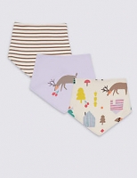 Marks and Spencer  3 Pack Pure Cotton Woodland Bibs
