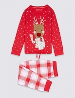 Marks and Spencer  Reindeer Long Sleeve Pyjamas (1-8 Years)