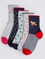 Marks and Spencer  5 Pack of Cotton Rich Socks (12 Months - 10 Years)