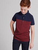 Marks and Spencer  Pure Cotton Jacquard Polo Shirt (3-14 Years)